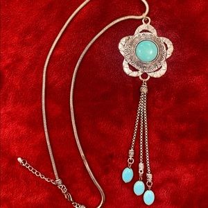 New Mexico stile necklace - silver tone